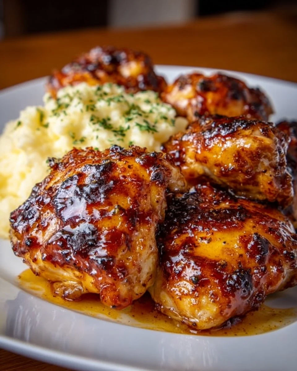 Chipotle Honey Chicken Thighs with Smoked Gouda Mashed Potatoes