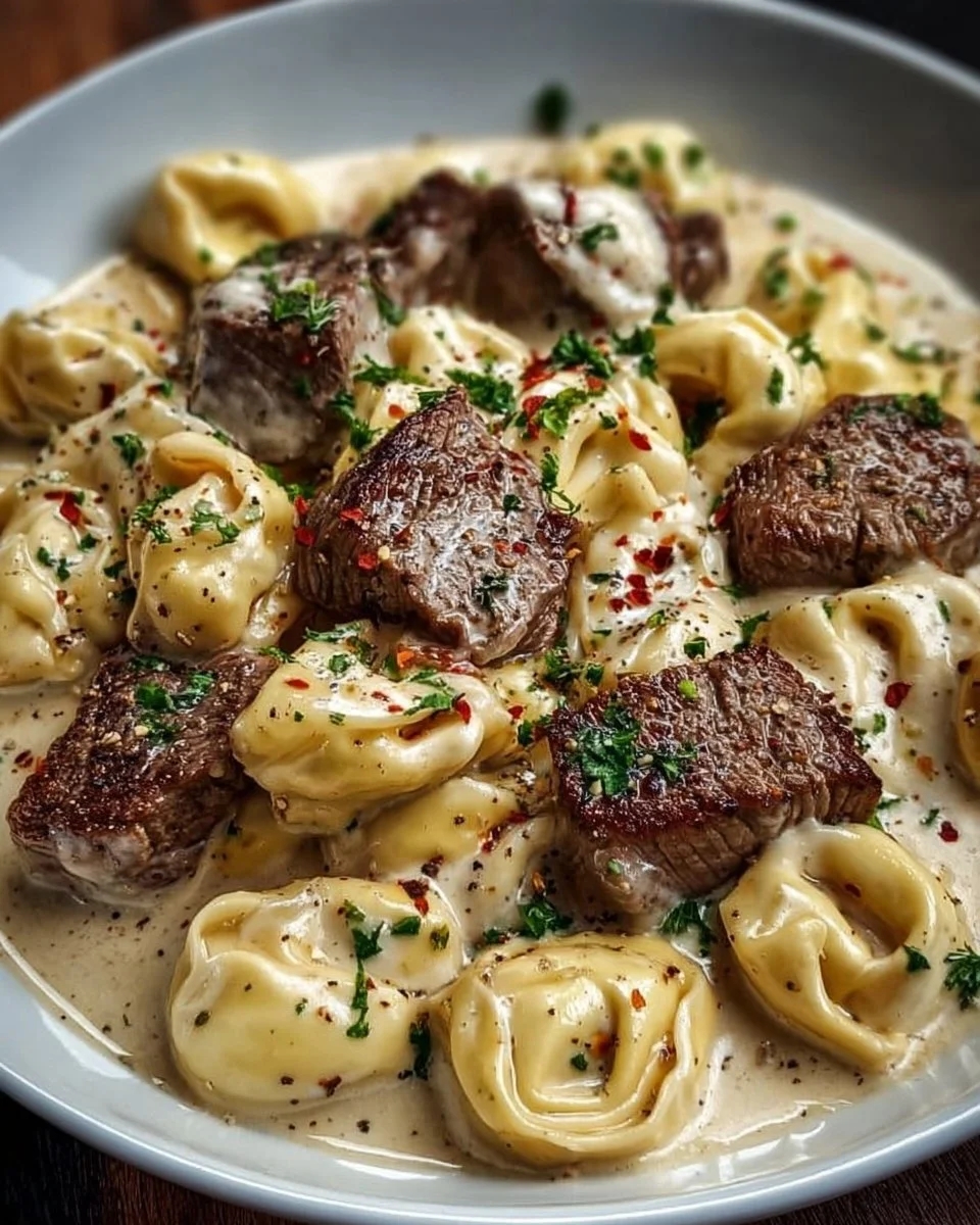 Cracked Garlic Steak Tortellini in Creamhouse Sauce Bliss
