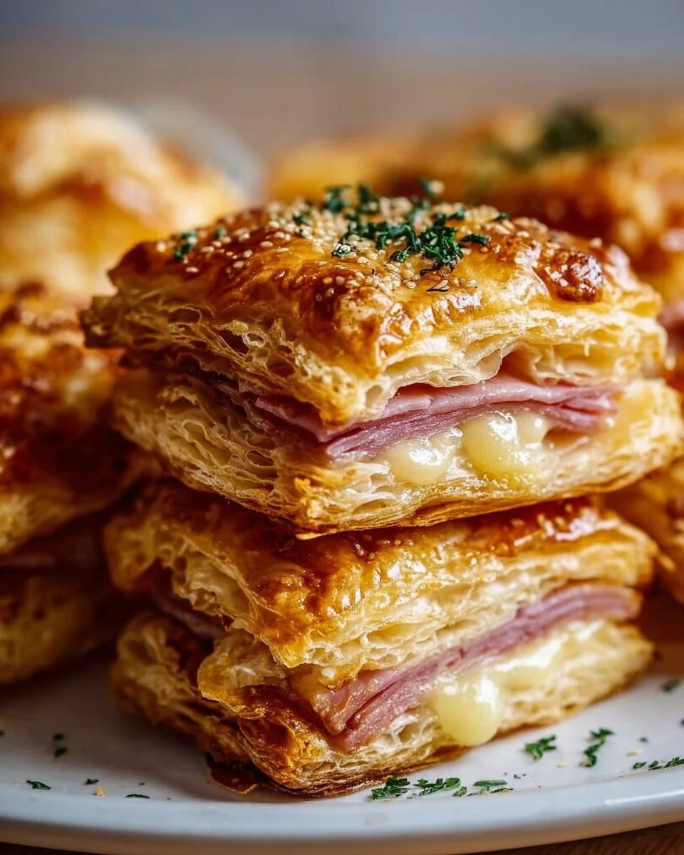 How to Make Crispy Ham & Cheese Puff Pastry Stacks