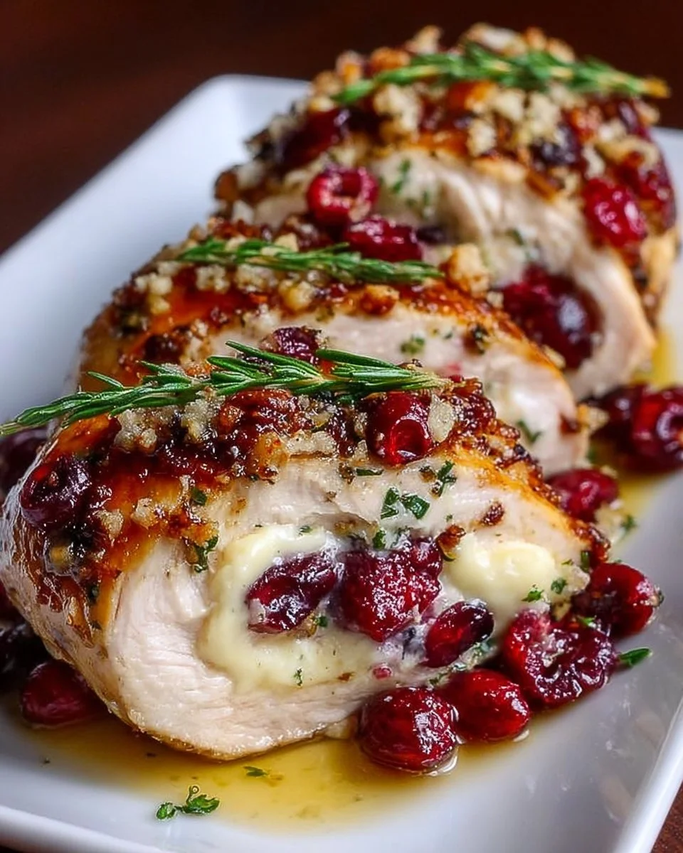 Impressive Cranberry Brie Stuffed Chicken