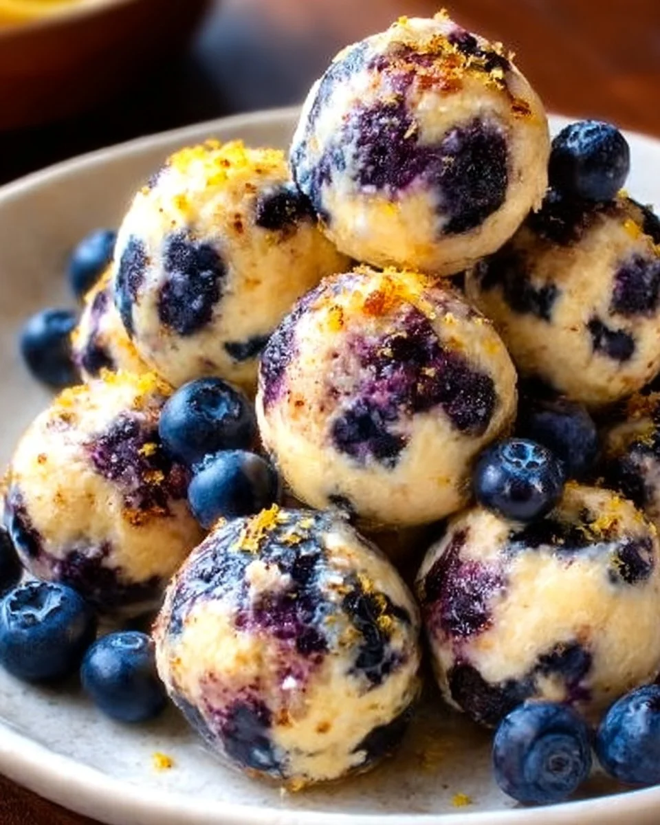 Lemon Blueberry Cottage Cheese Protein Bites