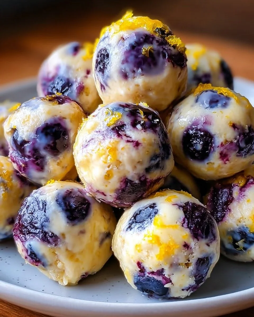 Lemon Blueberry Cottage Cheese Protein Bites