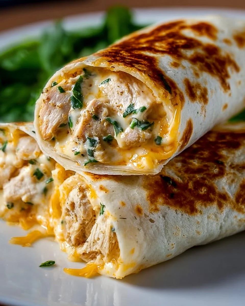 Low Carb Cheesy Garlic Chicken Wraps