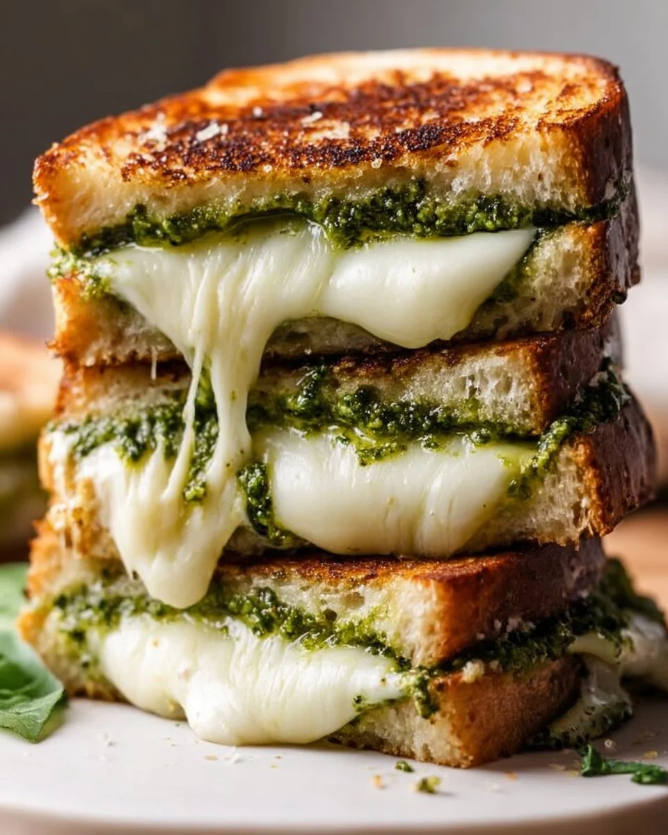 Pesto Mozzarella Grilled Cheese Recipe