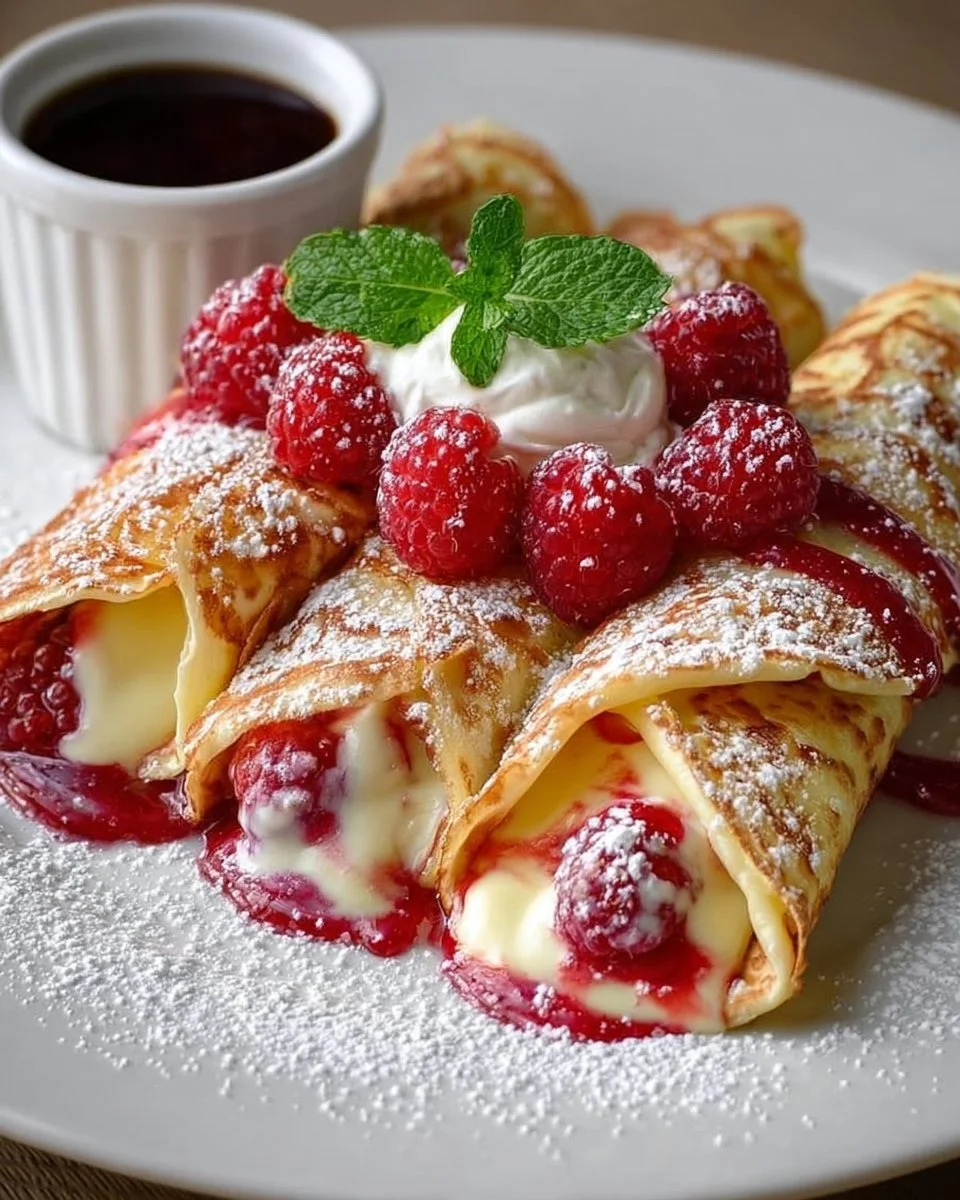 Raspberry Vanilla Cream Crepes – Light, Fluffy &amp; Sweetly Decadent