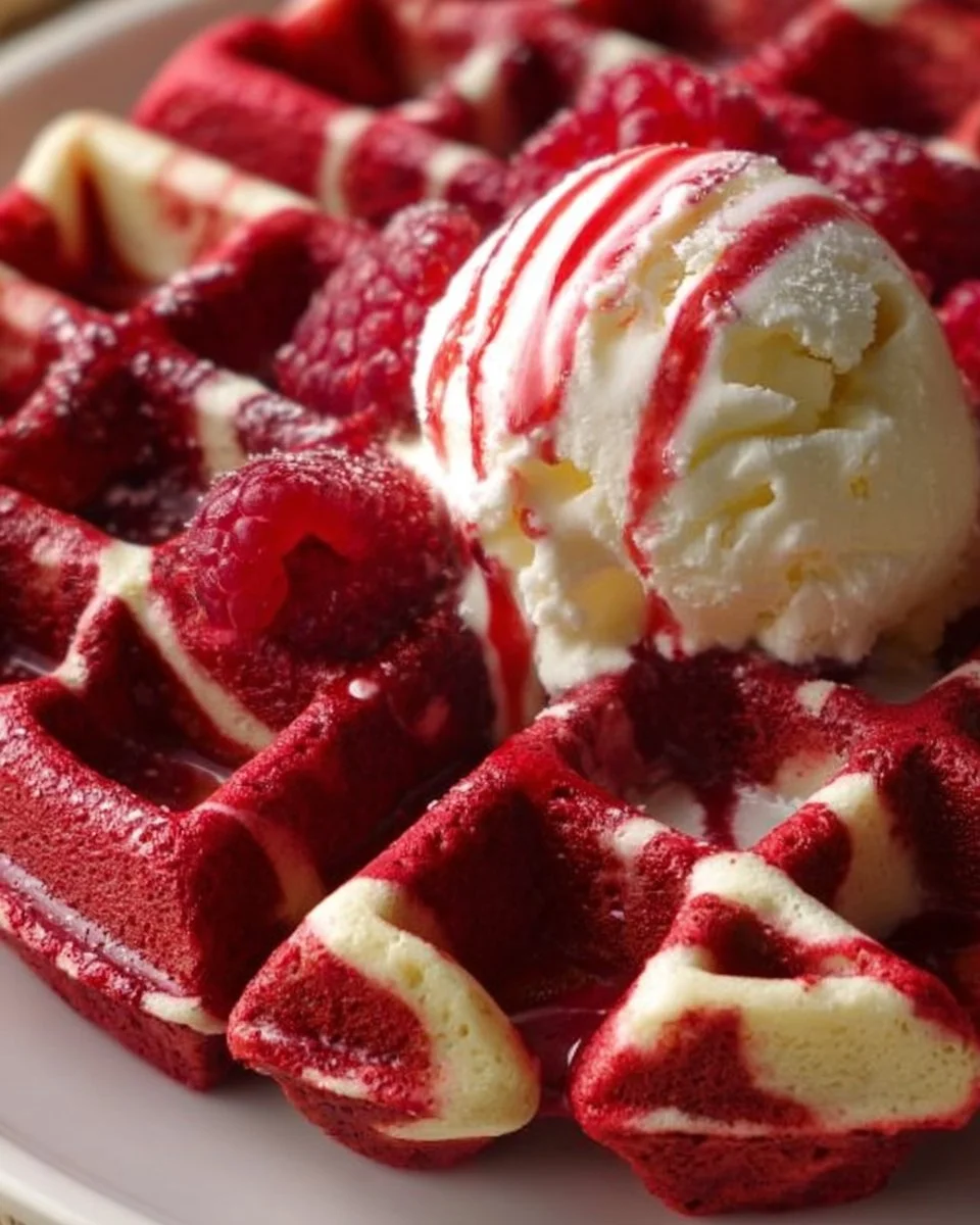 Red Velvet Marble Waffles
