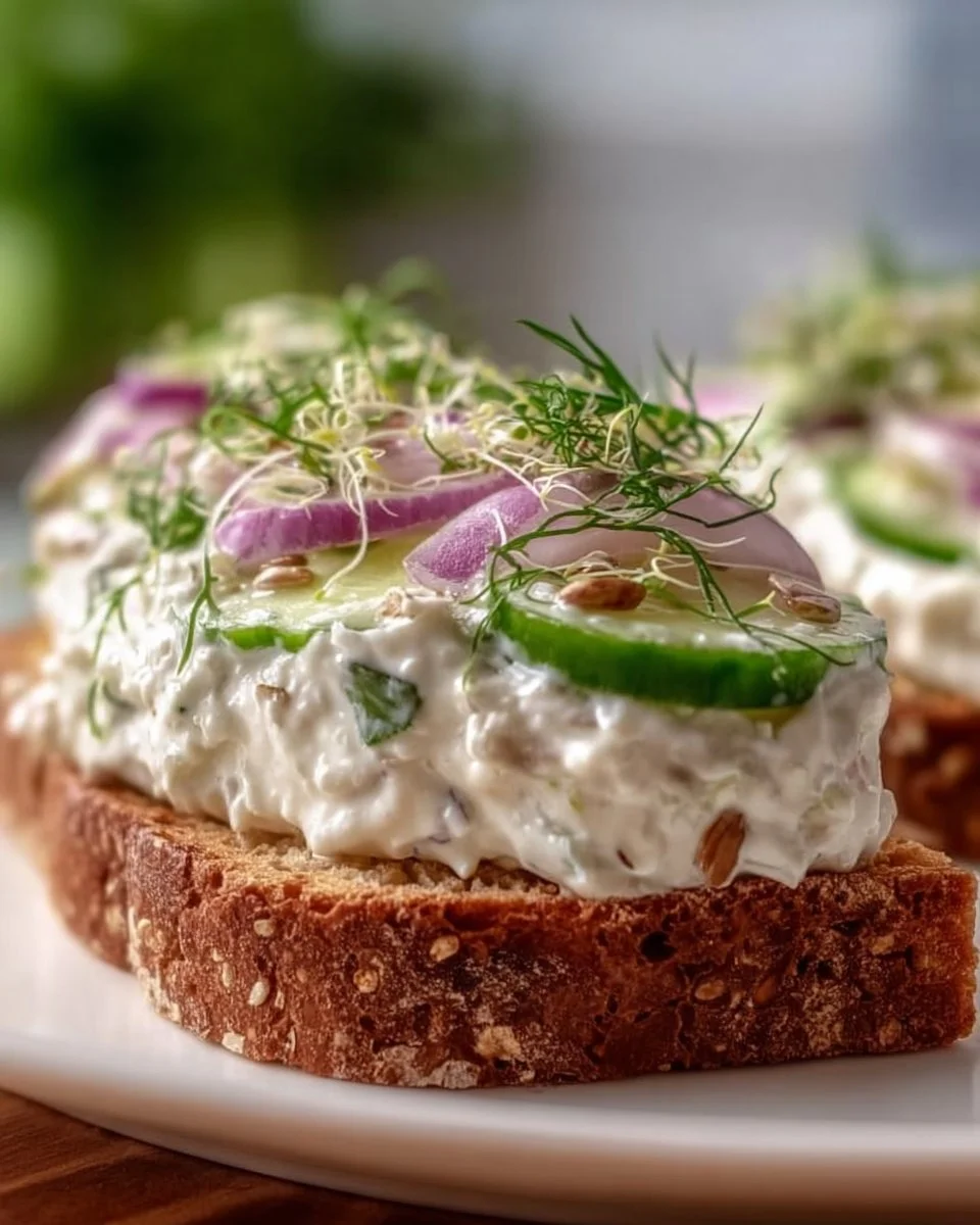 Refreshing Creamy Cucumber Salad Sandwiches