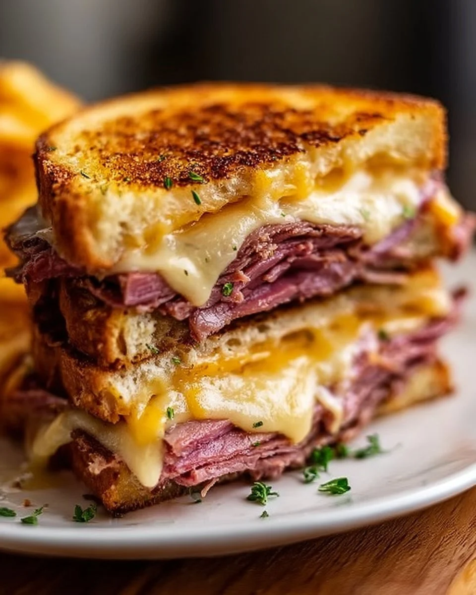 Roast Beef &amp; Cheddar Melt Sandwich