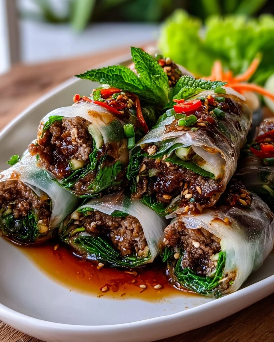 Thai Basil Beef Rolls
