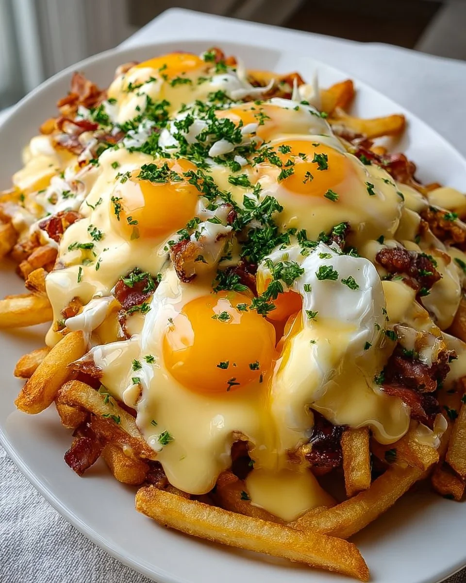 Ultimate Breakfast Poutine with Creamy Hollandaise Sauce