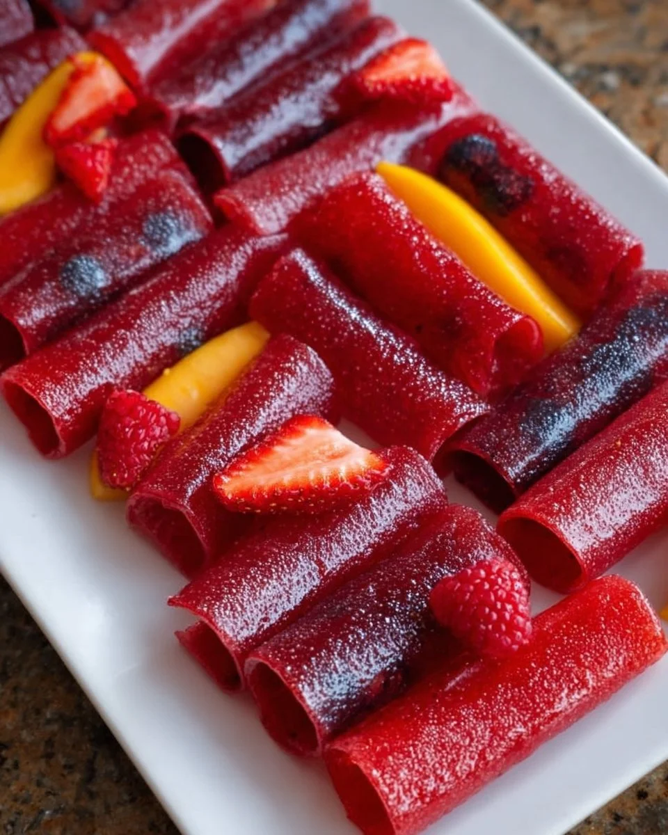 Homemade fruit roll-ups made from three ingredients