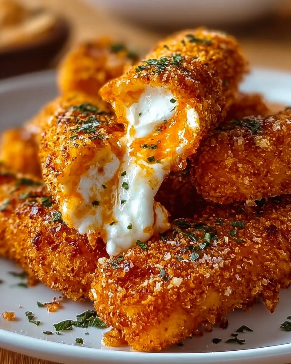 Buffalo Chicken Mozzarella Sticks