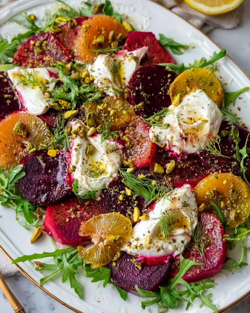 Burrata Cheese & Beet Salad with Citrus (video)