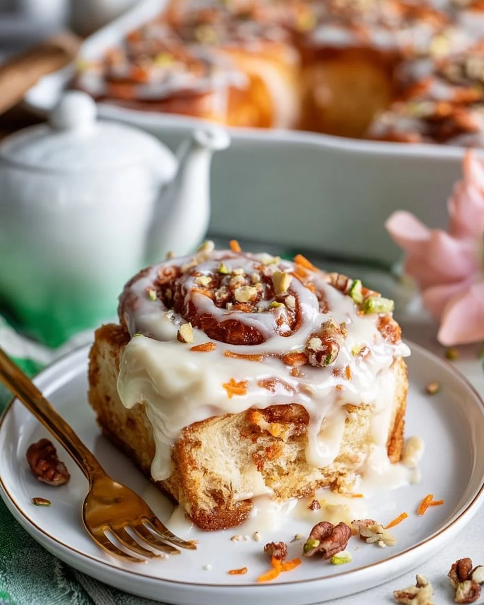 Carrot Cake Cinnamon Rolls with Cream Cheese Icing