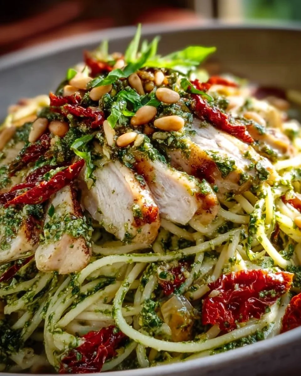 Chicken Pasta With Creamy Pesto Sauce