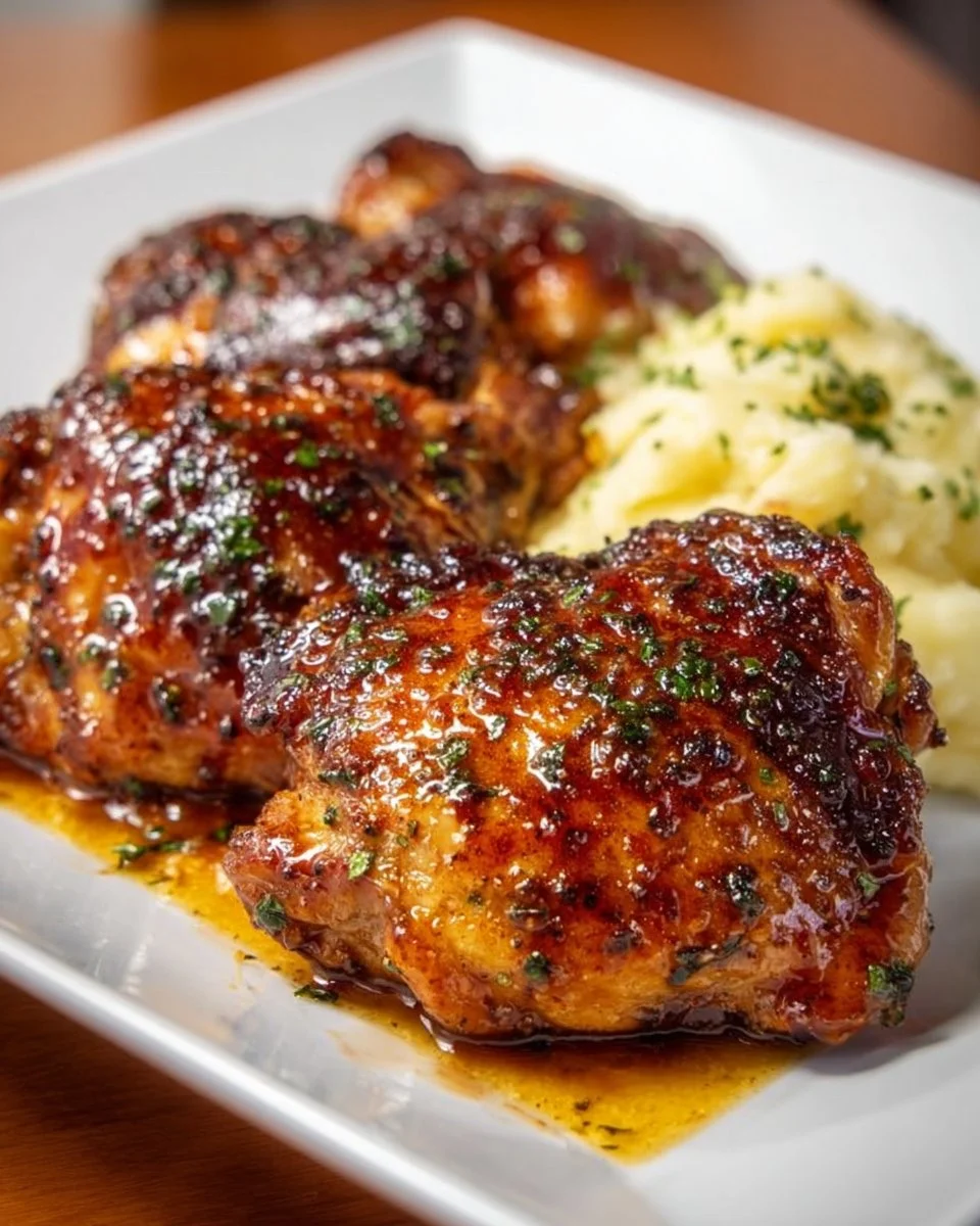 Chipotle Honey Chicken Thighs with Smoked Gouda Mashed Potatoes