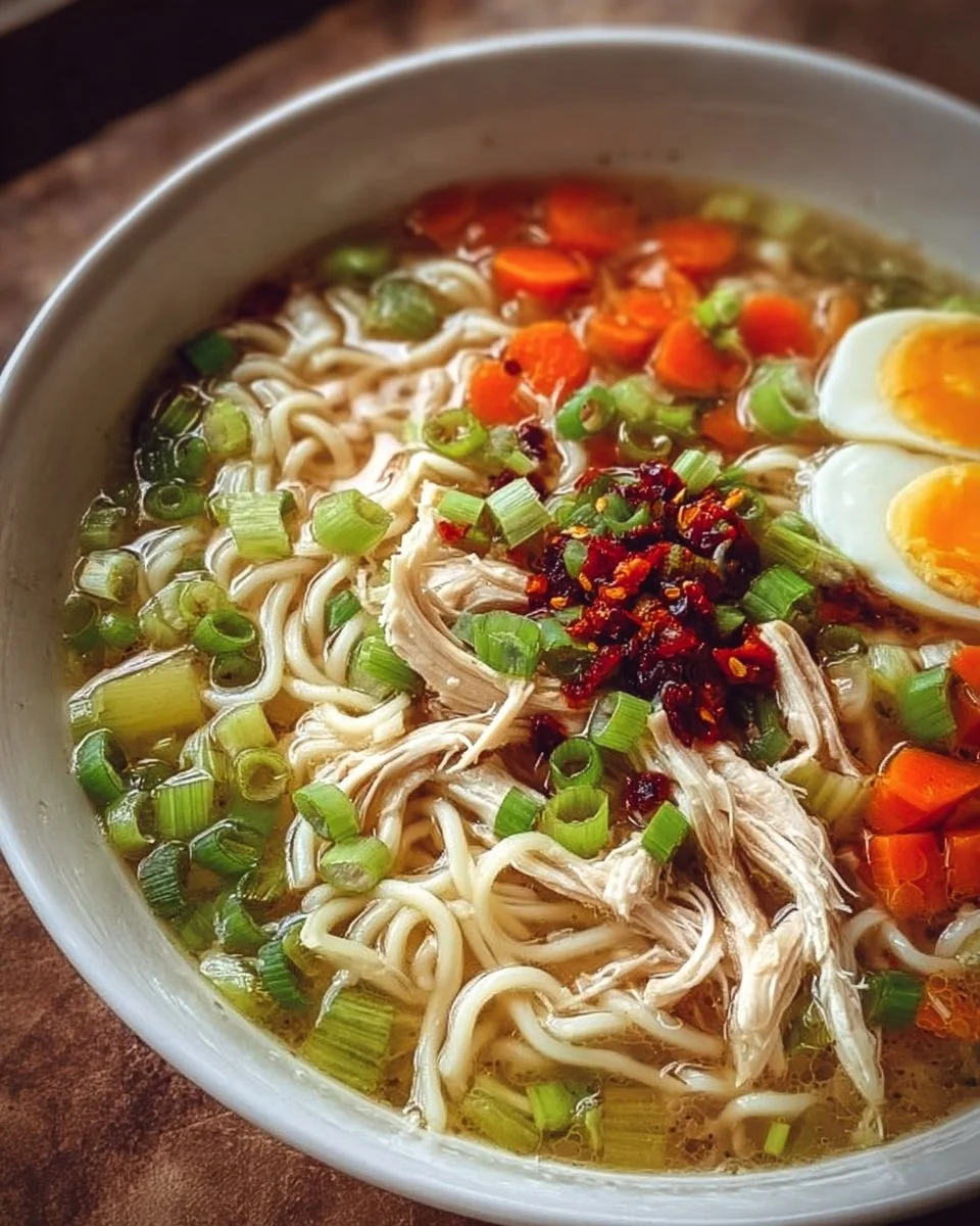 Classic Ginger Garlic Chicken Noodle Soup
