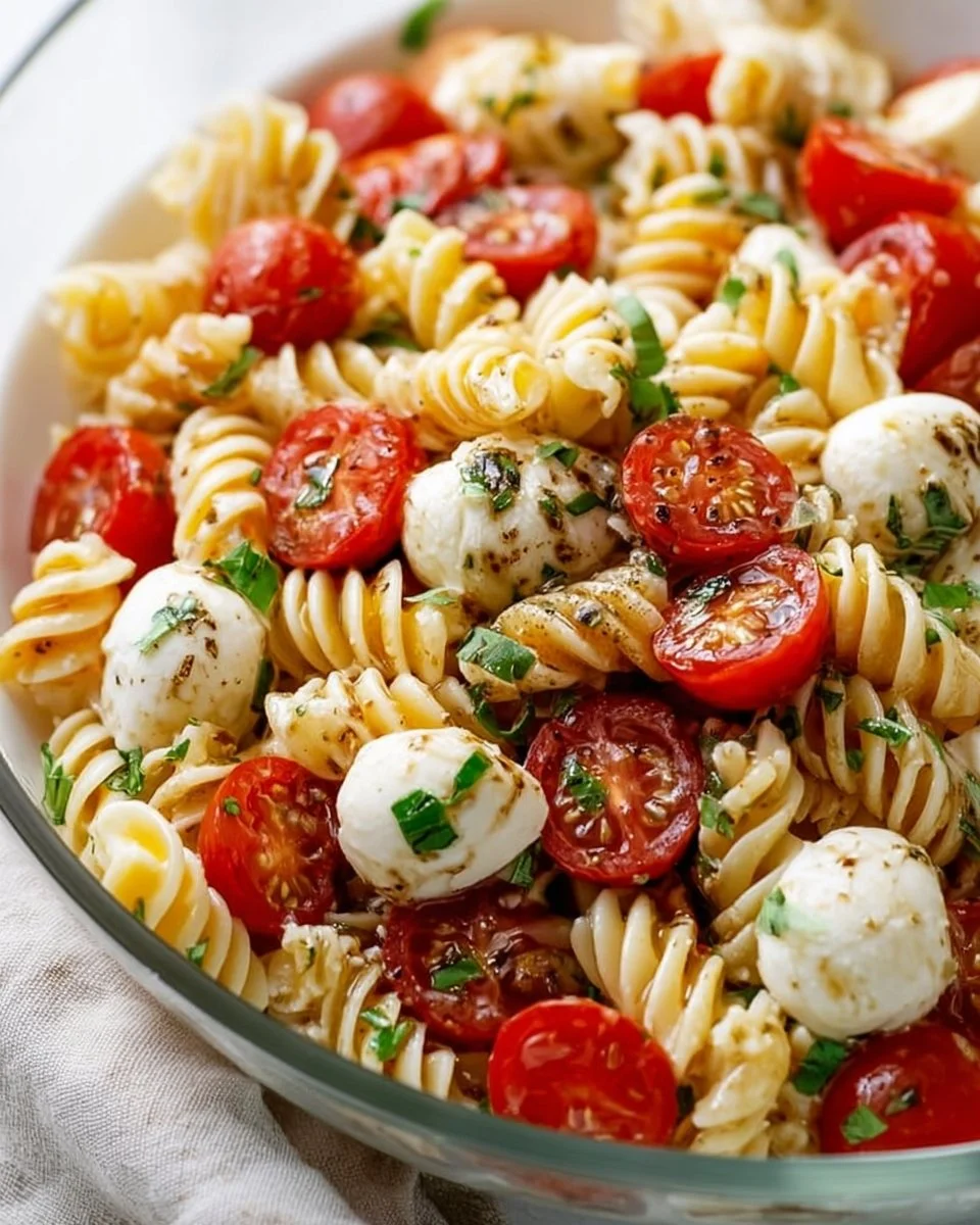 Creamy Caprese Pasta Salad