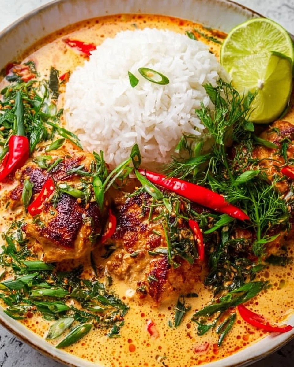 Creamy Thai Red Curry Chicken Bowls Recipe