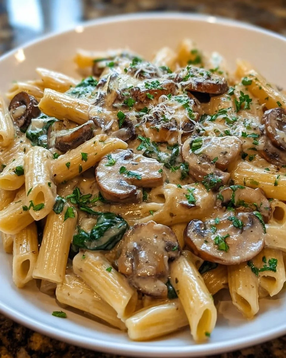 Creamy Tuscan Mushroom Pasta Skillet