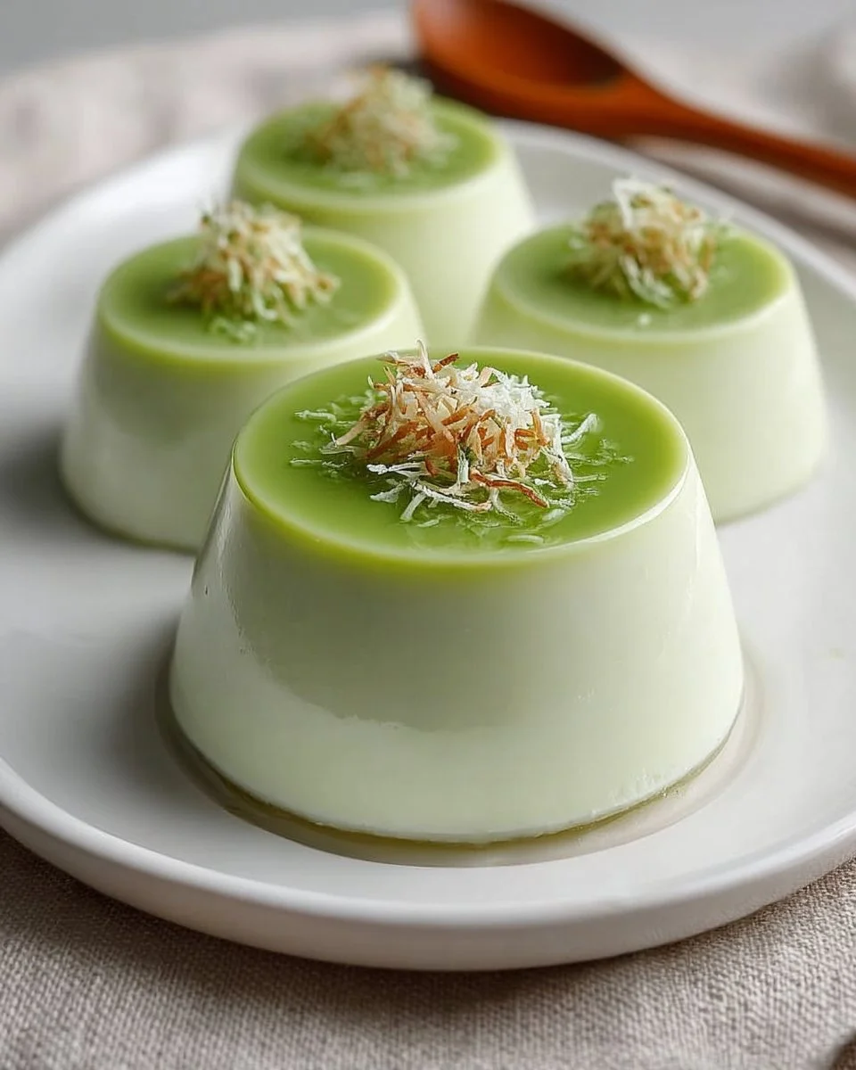 Delightfully Creamy Pandan Coconut Panna Cotta to Swoon Over