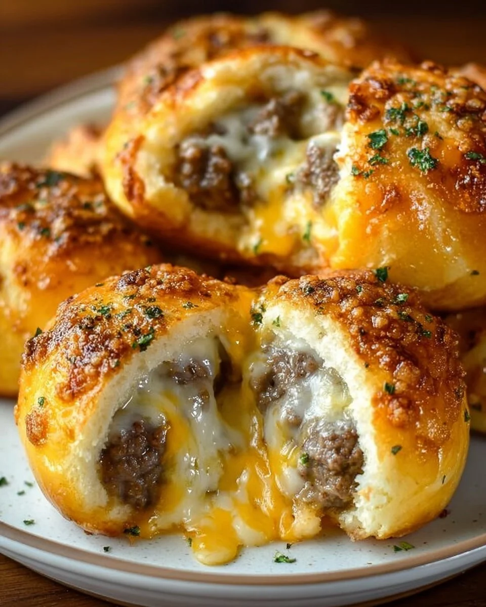 Garlic Parmesan Cheeseburger Bombs