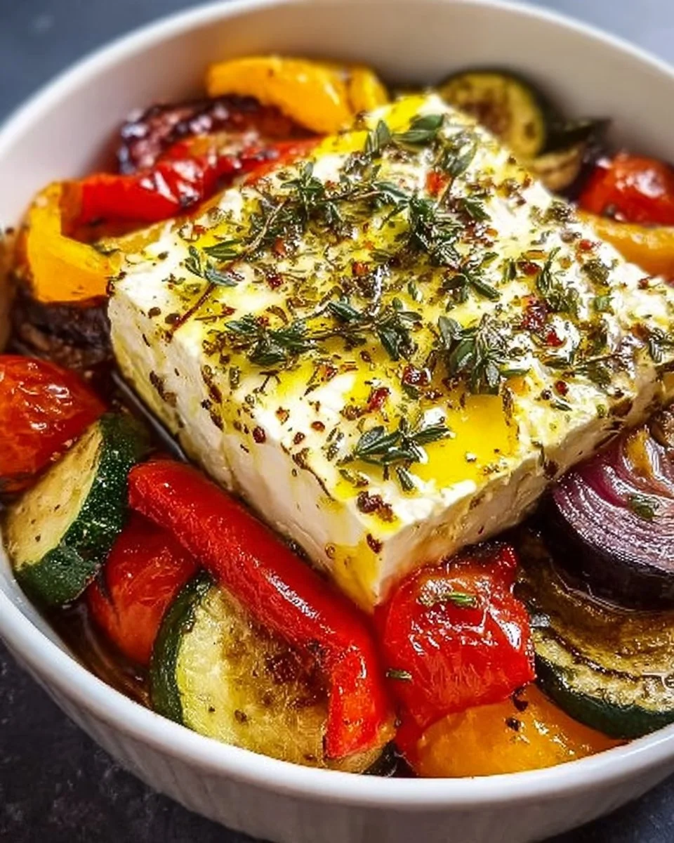 Gebackener Feta mit mediterranem Gemüse