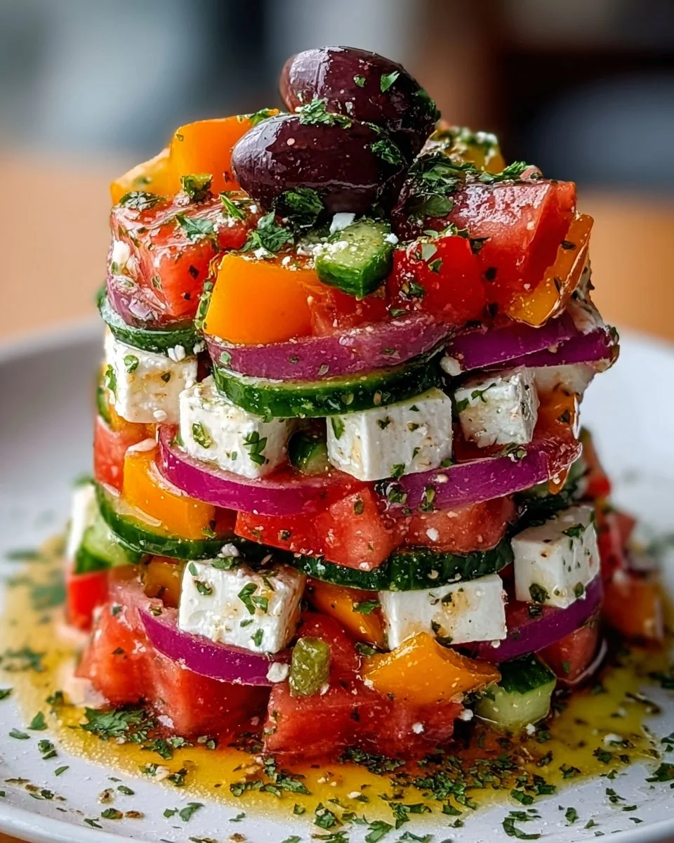 Greek Salad Stack