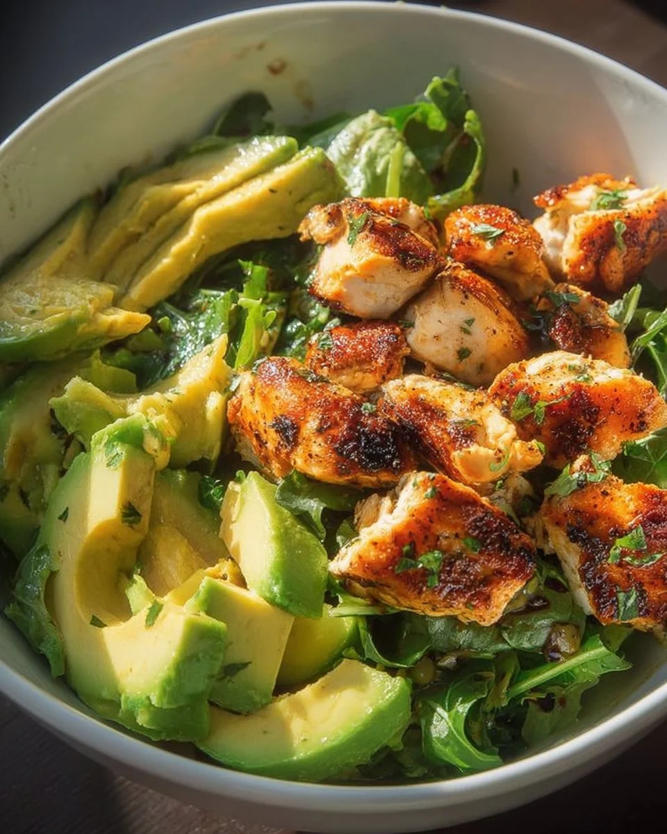 Grilled Chicken &amp; Avocado Greens Bowl