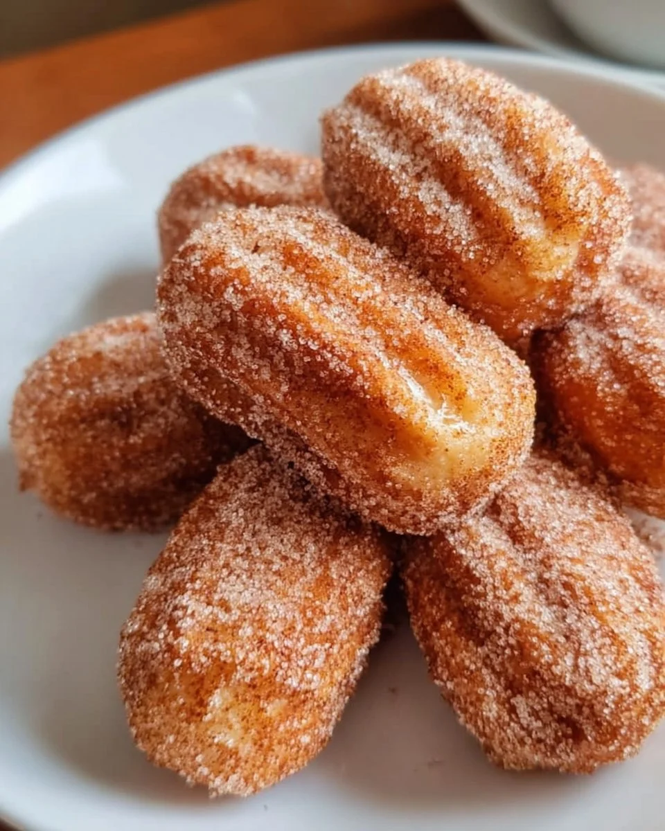 Healthy baked churro bites topped with cinnamon sugar