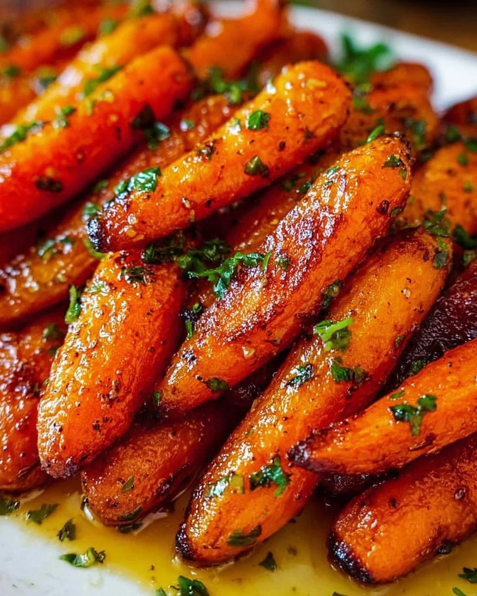 Honey Garlic Butter Roasted Carrots
