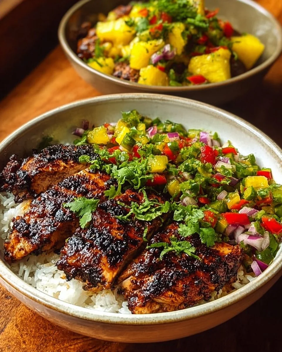 Jerk Chicken Bowl with Pineapple Salsa
