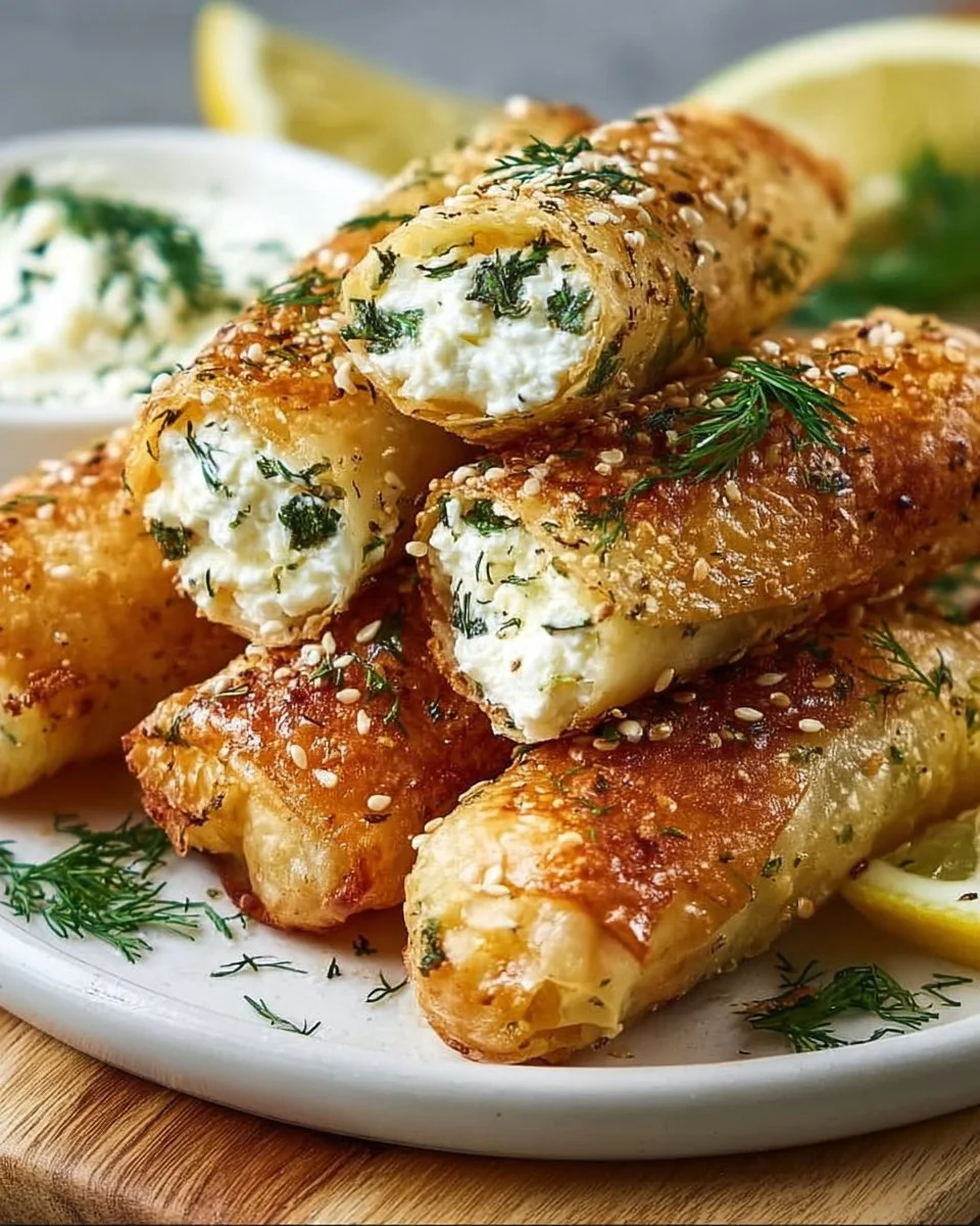 Knusprige Ofen-Feta-Röllchen