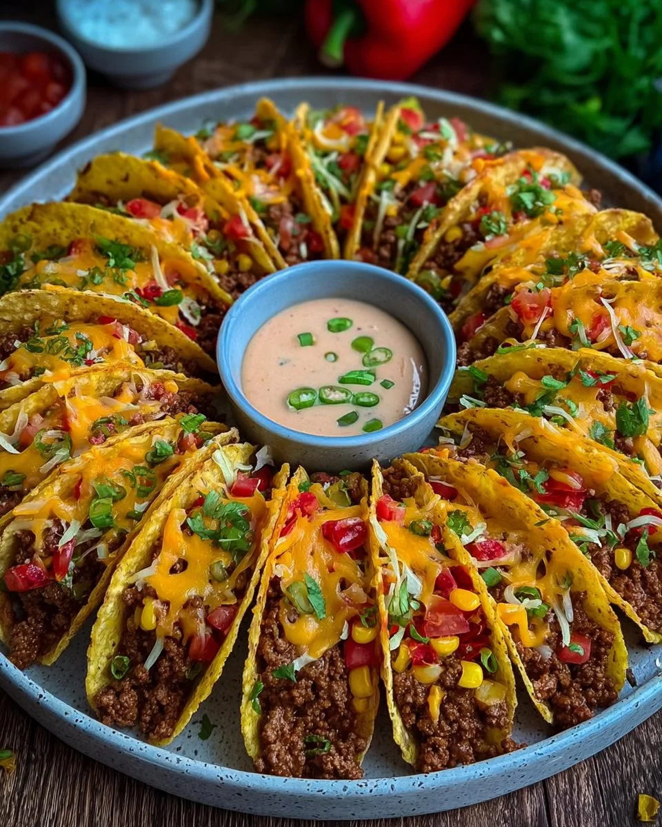 Mini-Tacos with spicy ground meat filling