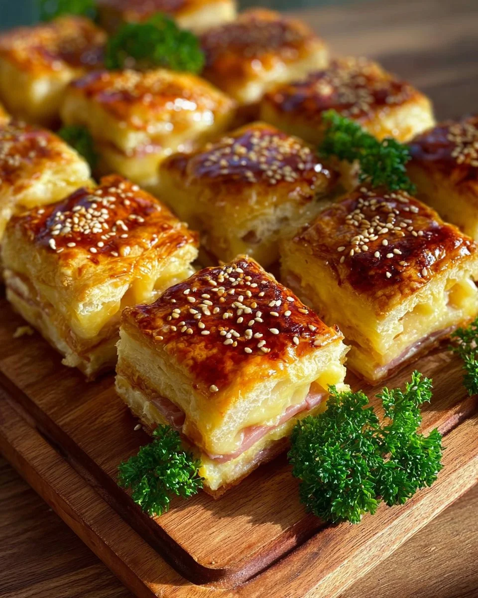 Puff Pastry Turkey Cheese Snacks