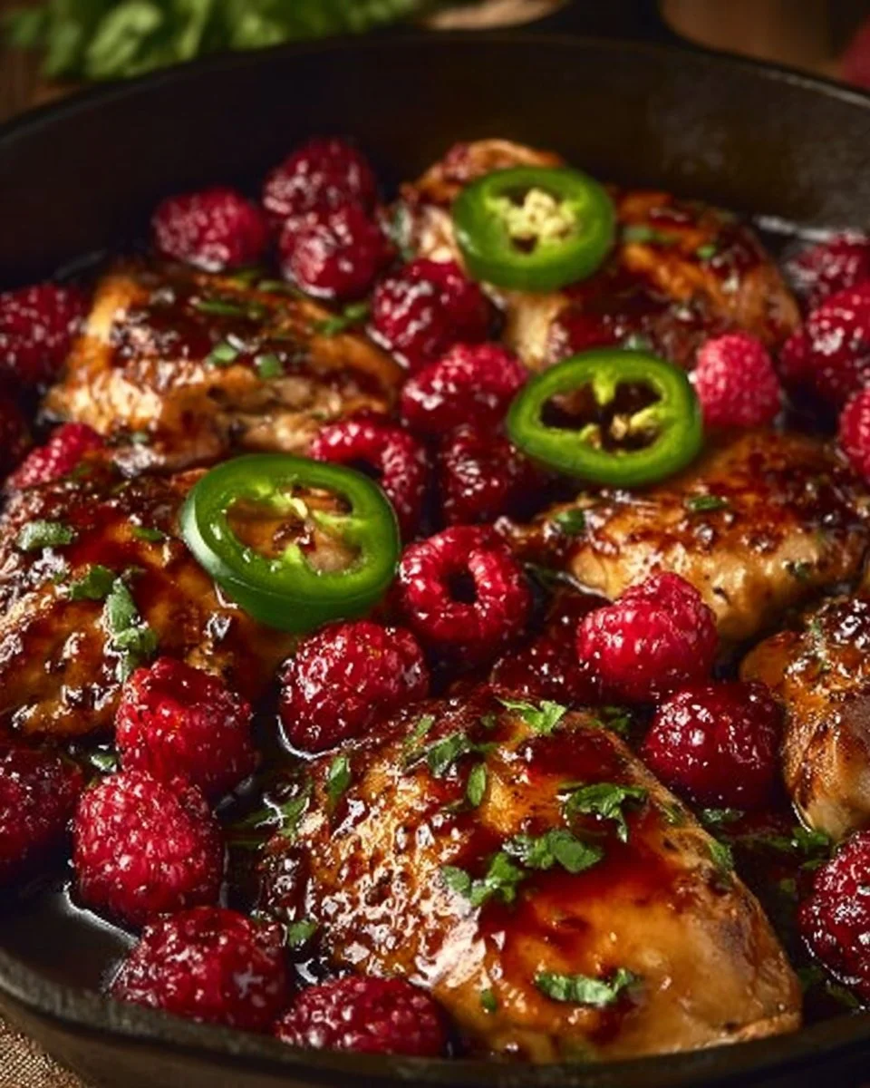 Sweet and Spicy Jalapeno Raspberry Chicken in Just 25 Minutes