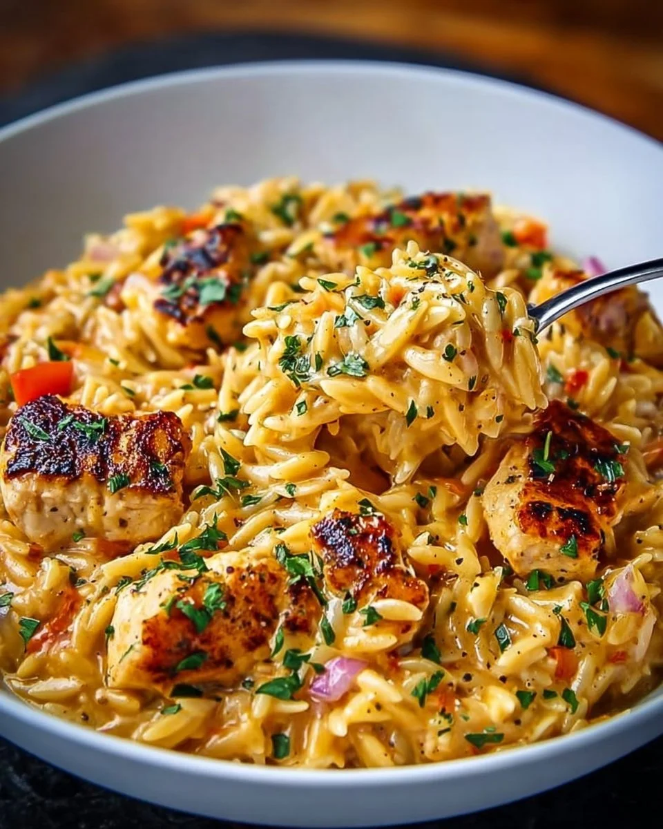 Tröstliches Cajun-Hähnchen-Alfredo-Orzo aus dem Ein-Topf in nur 30 Minuten