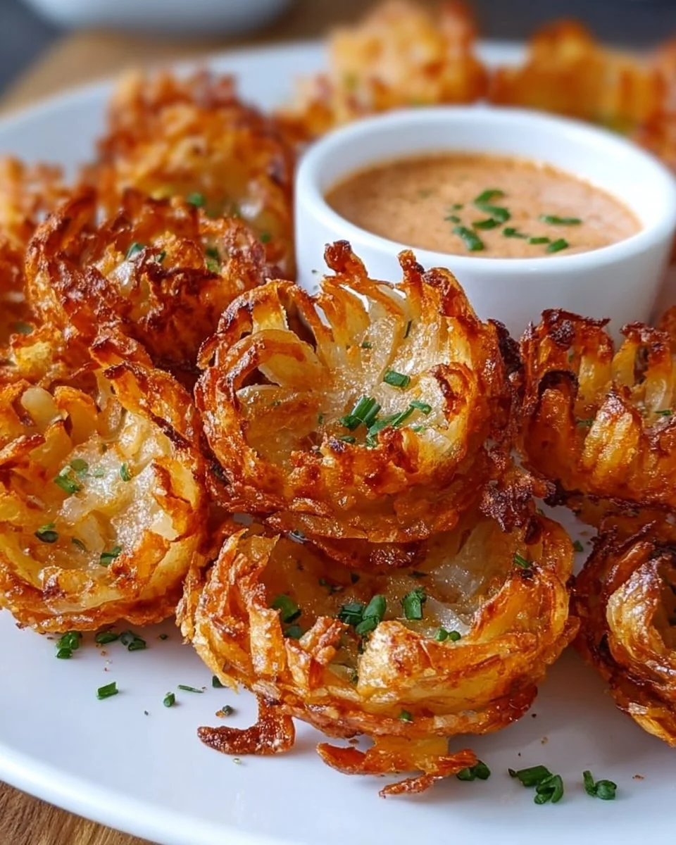 Air fryer crispy mini blooming onions for guilt-free snacking