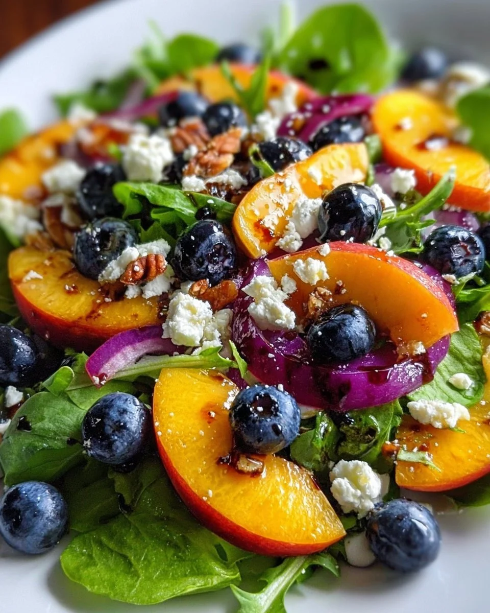 Blueberry Peach Feta Salad