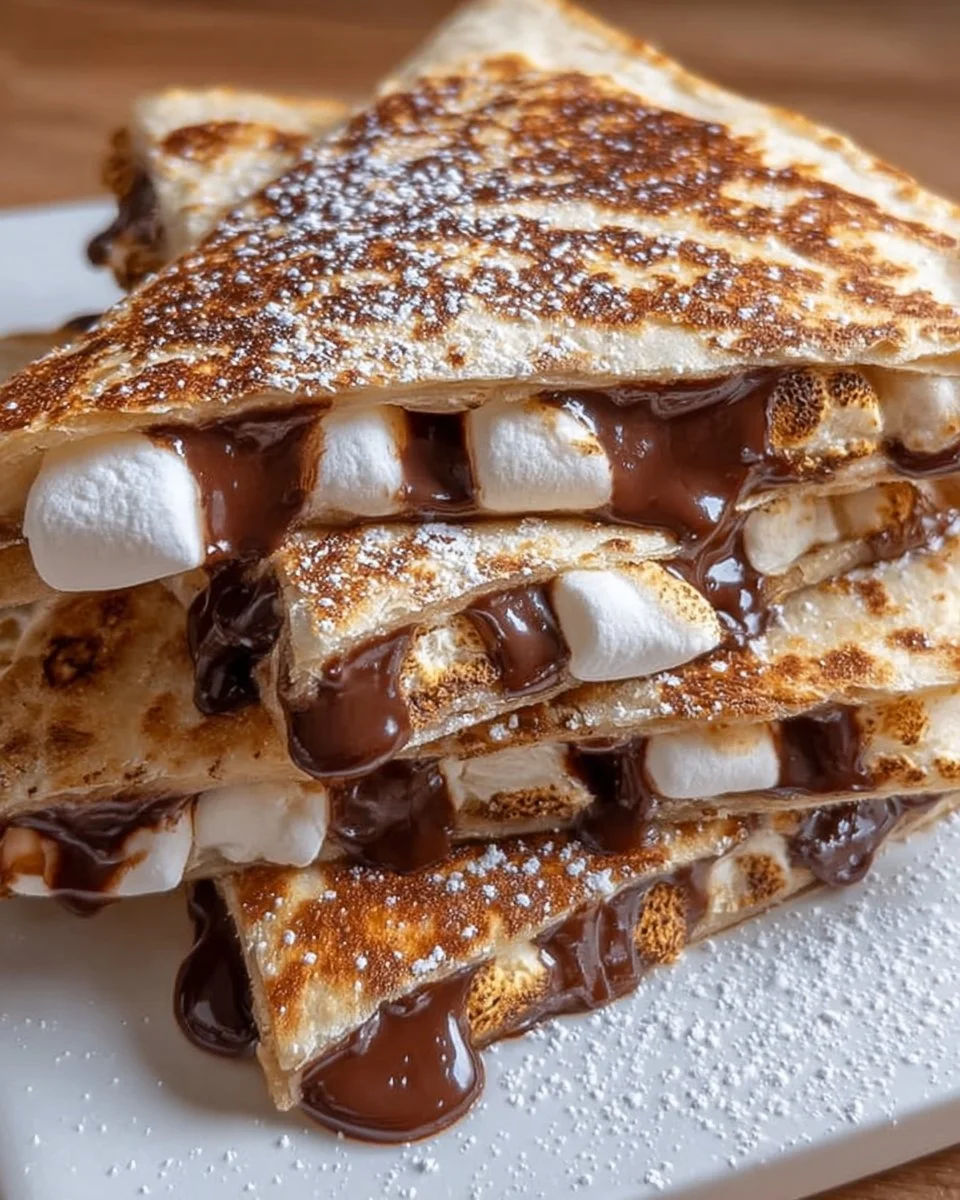 Chocolate Blackstone S’Mores Quesadilla