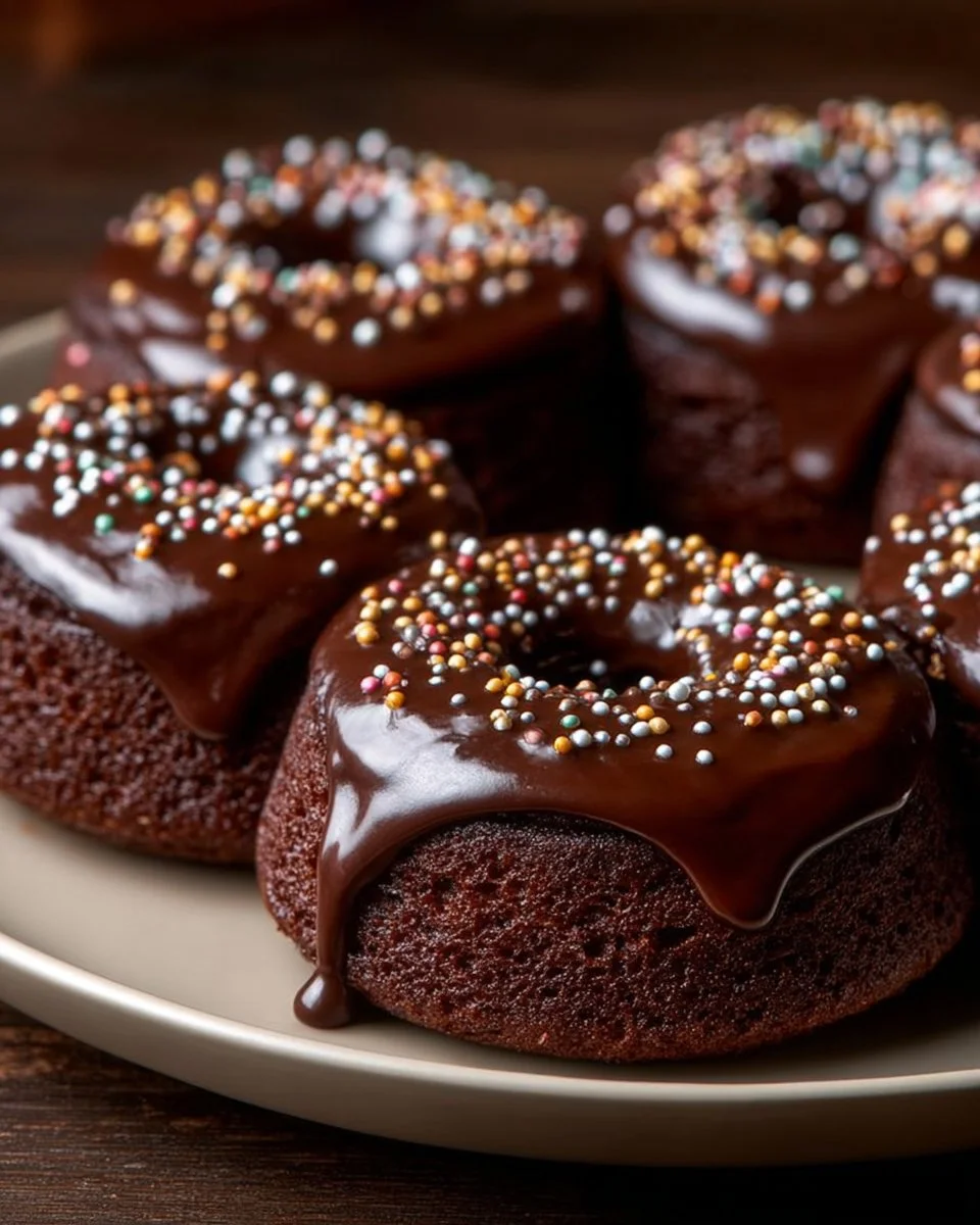 Delicious chocolate cake with a glossy glaze topping