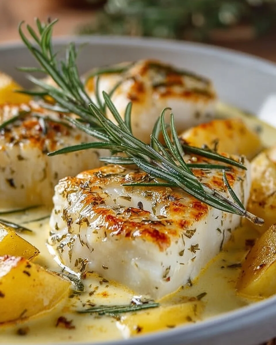 Cod &amp; Potatoes in Rosemary Cream Sauce