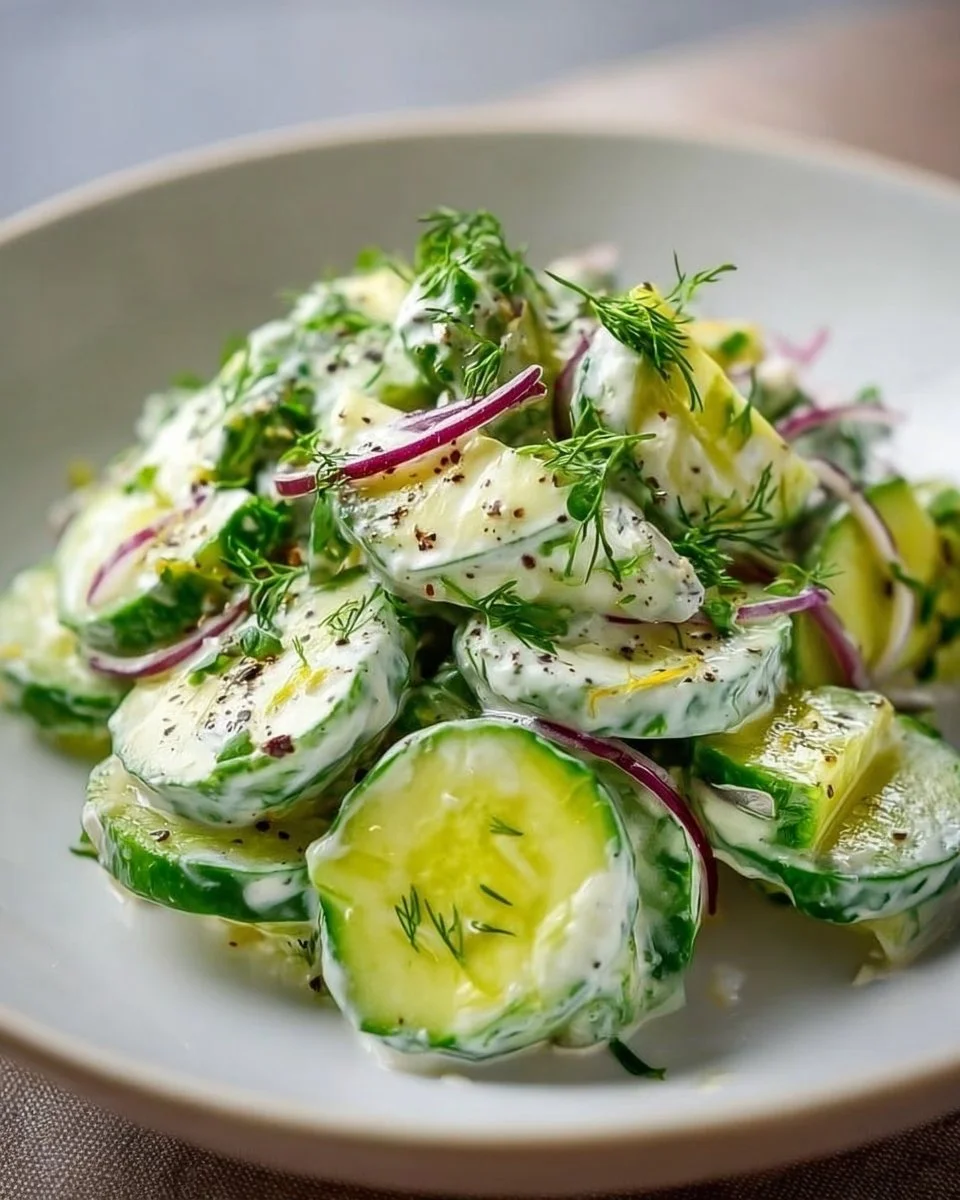 Creamy Avocado Cucumber Salad