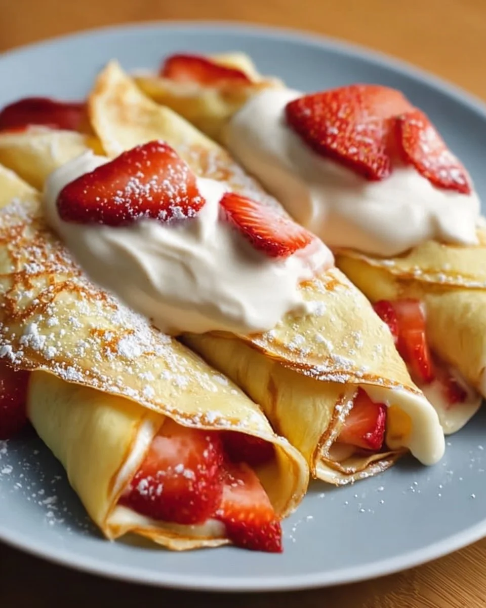 Creamy Strawberry Crepes