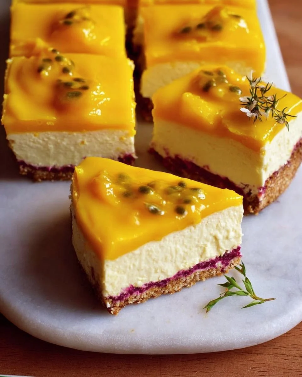 Creamy Vegan Mango Cheesecake Bars