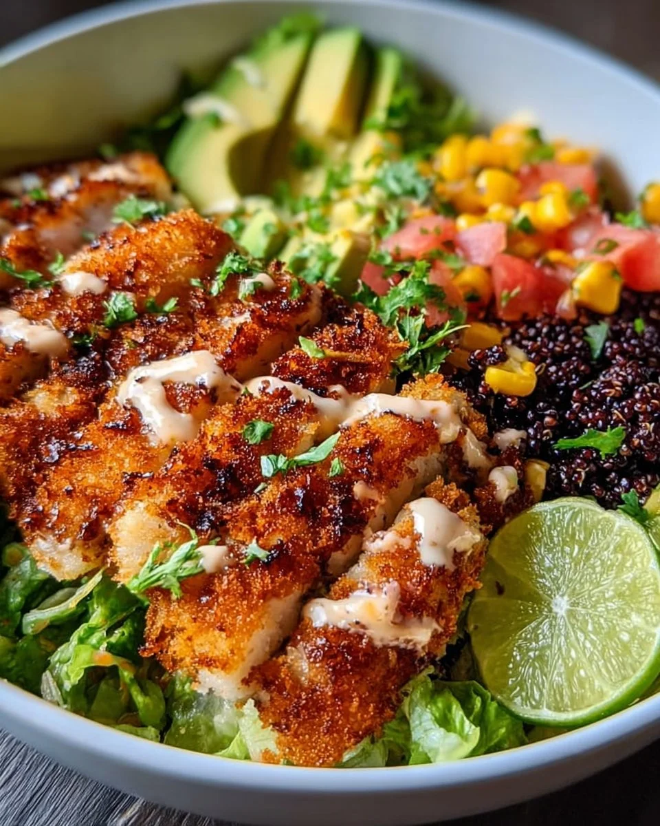 Delicious crispy fish taco bowls topped with fresh ingredients