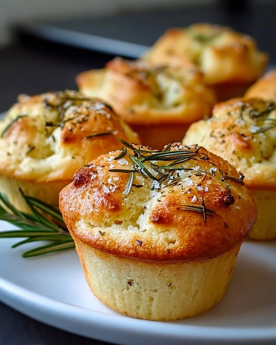 Easy Garlic Rosemary Focaccia Muffins