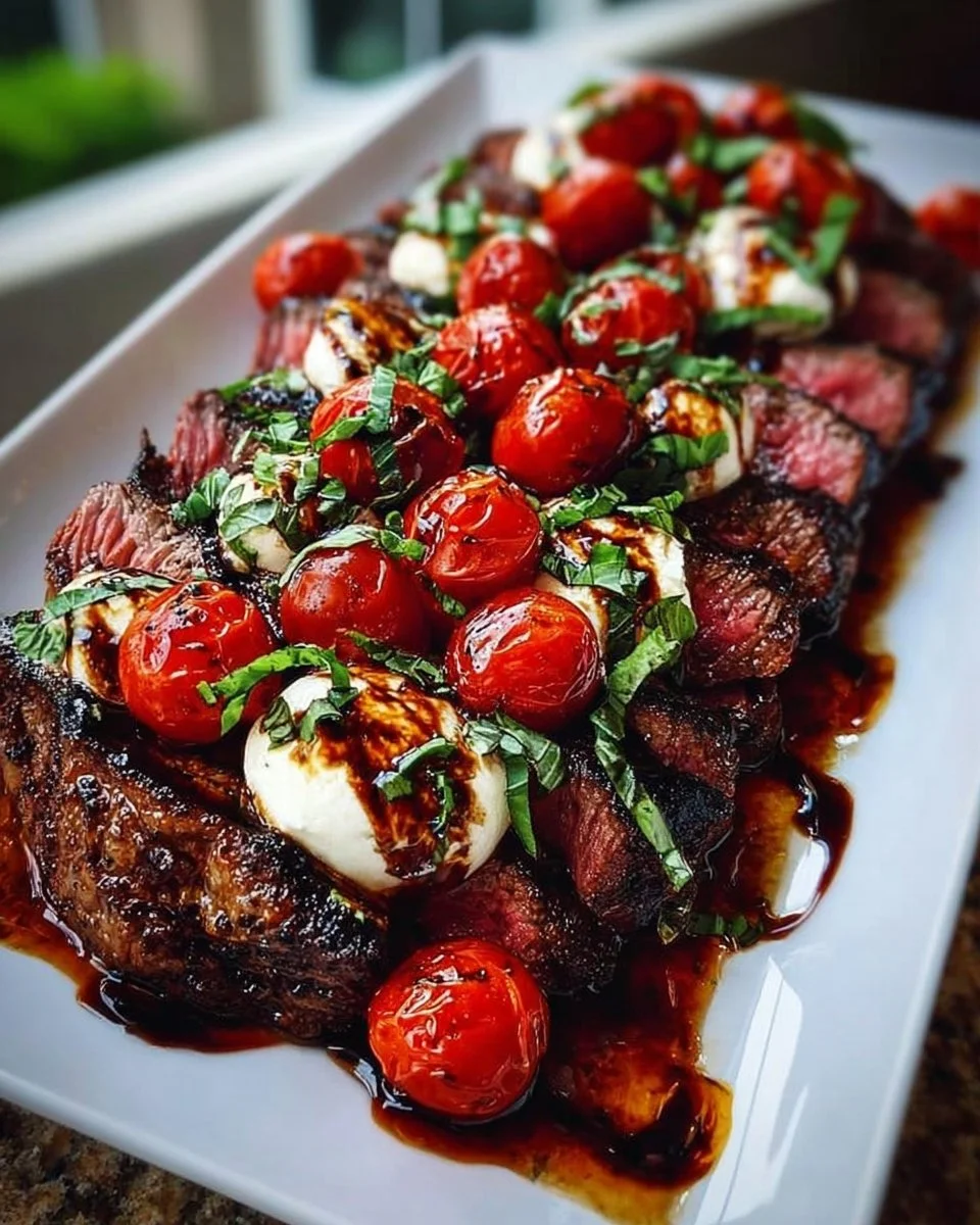 Grilled Balsamic Steak Caprese
