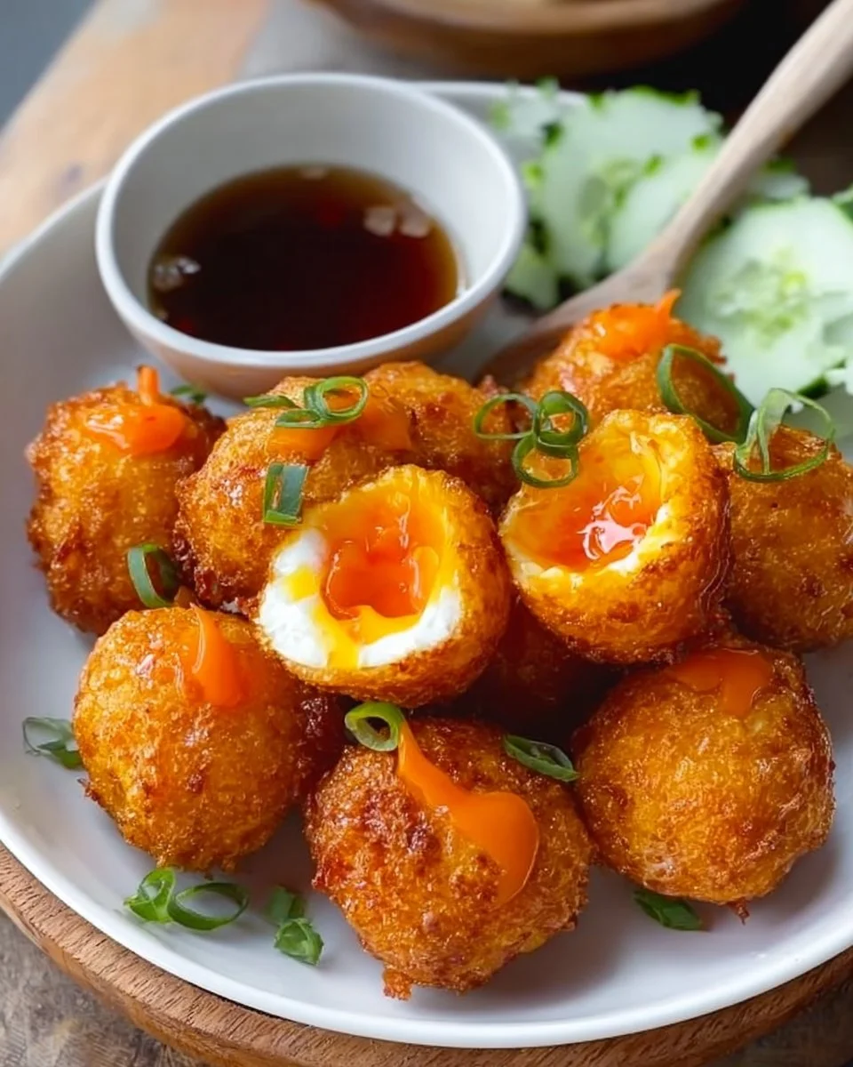 Plate of kwek-kwek, Filipino street food made of quail eggs and orange batter