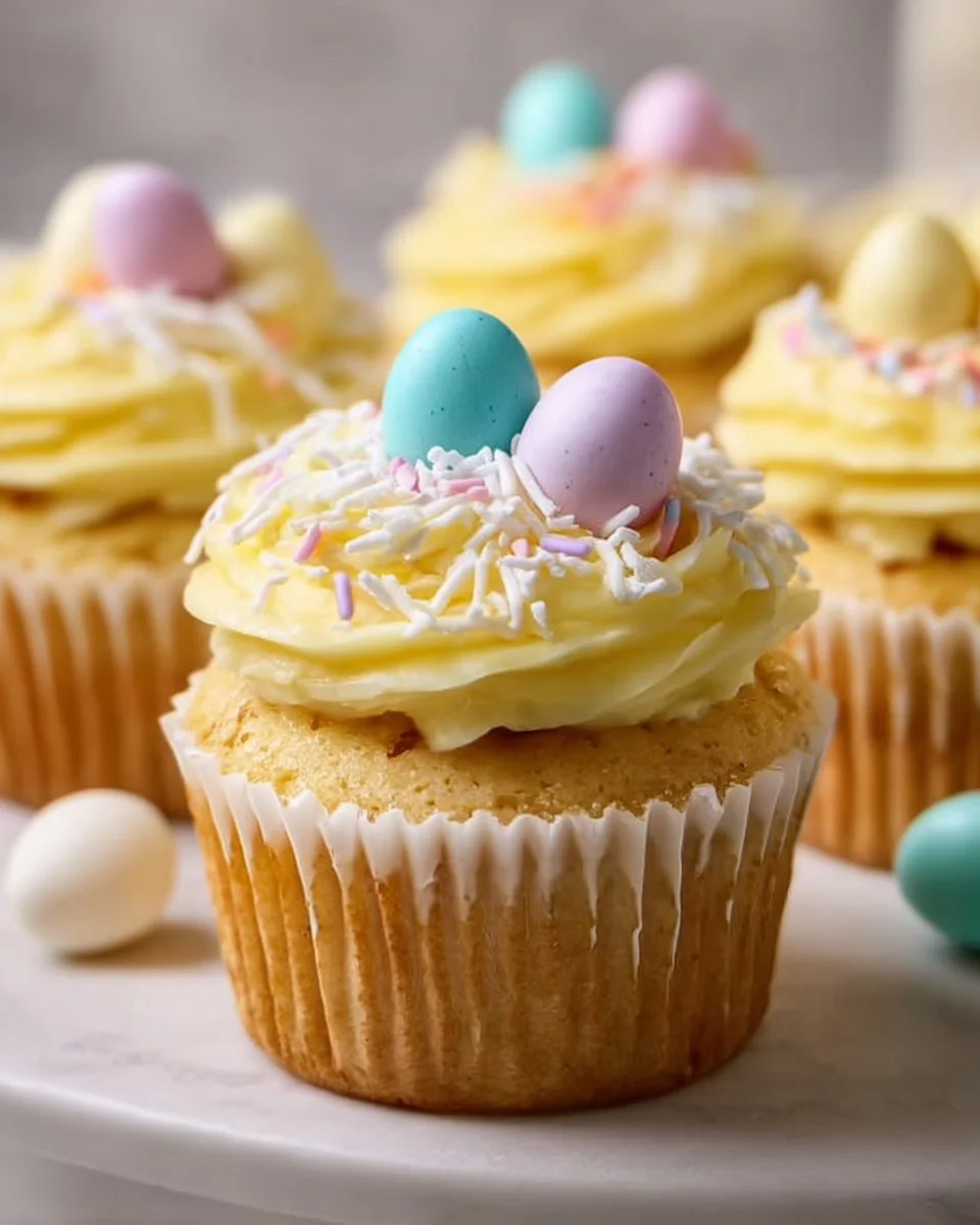 Lemon Curd Easter Cupcakes